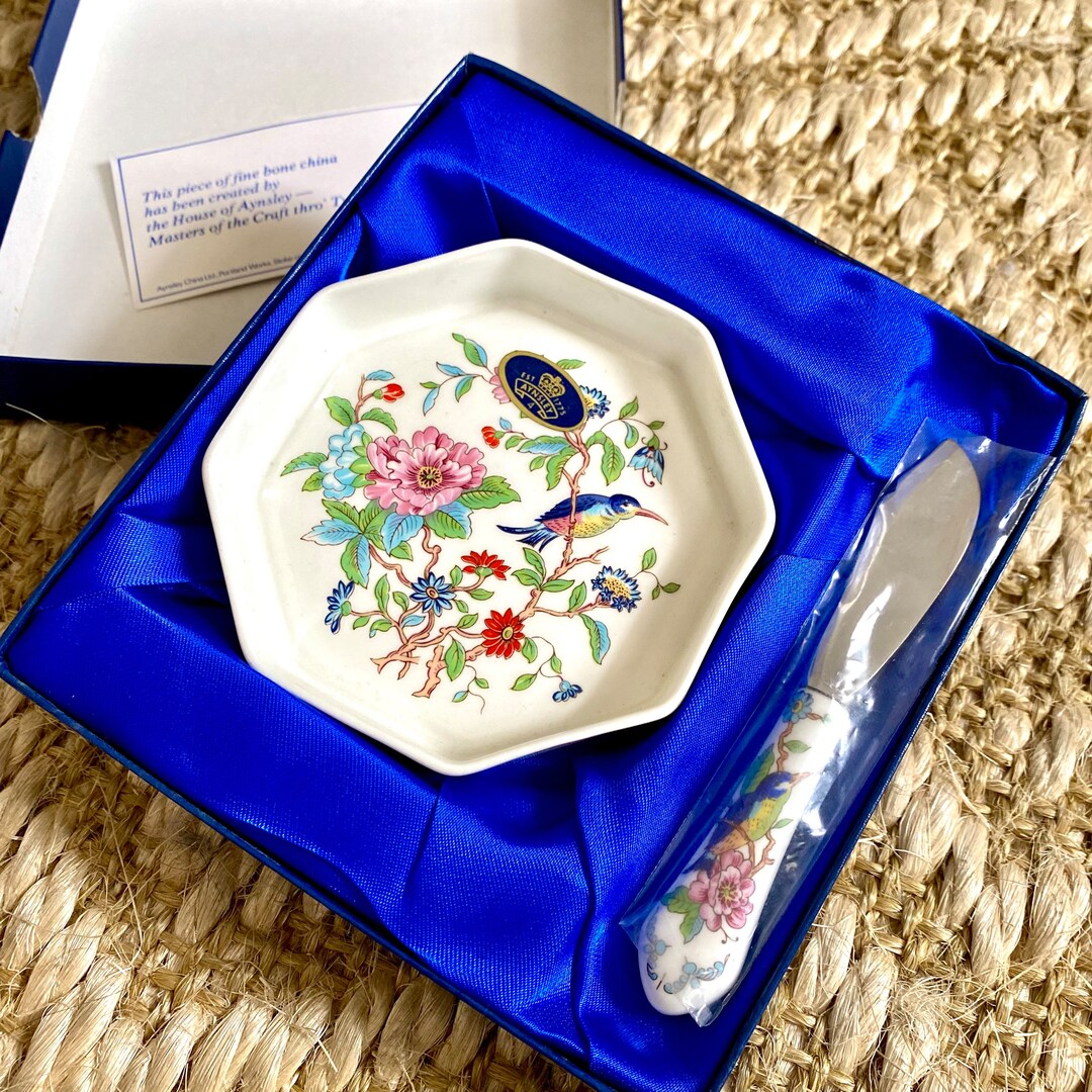 Aynsley Pembroke Butter Dish and Knife Set Serving Set NOS Etsy