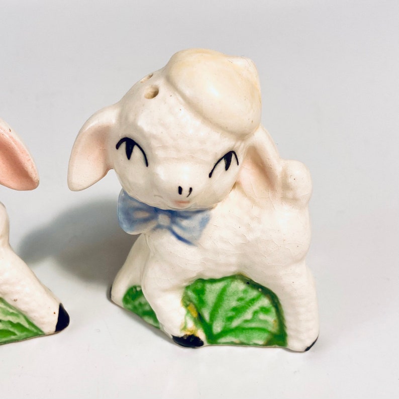 Vintage Ceramic Lamb Salt and Pepper Shakers Sheep 1950s Etsy