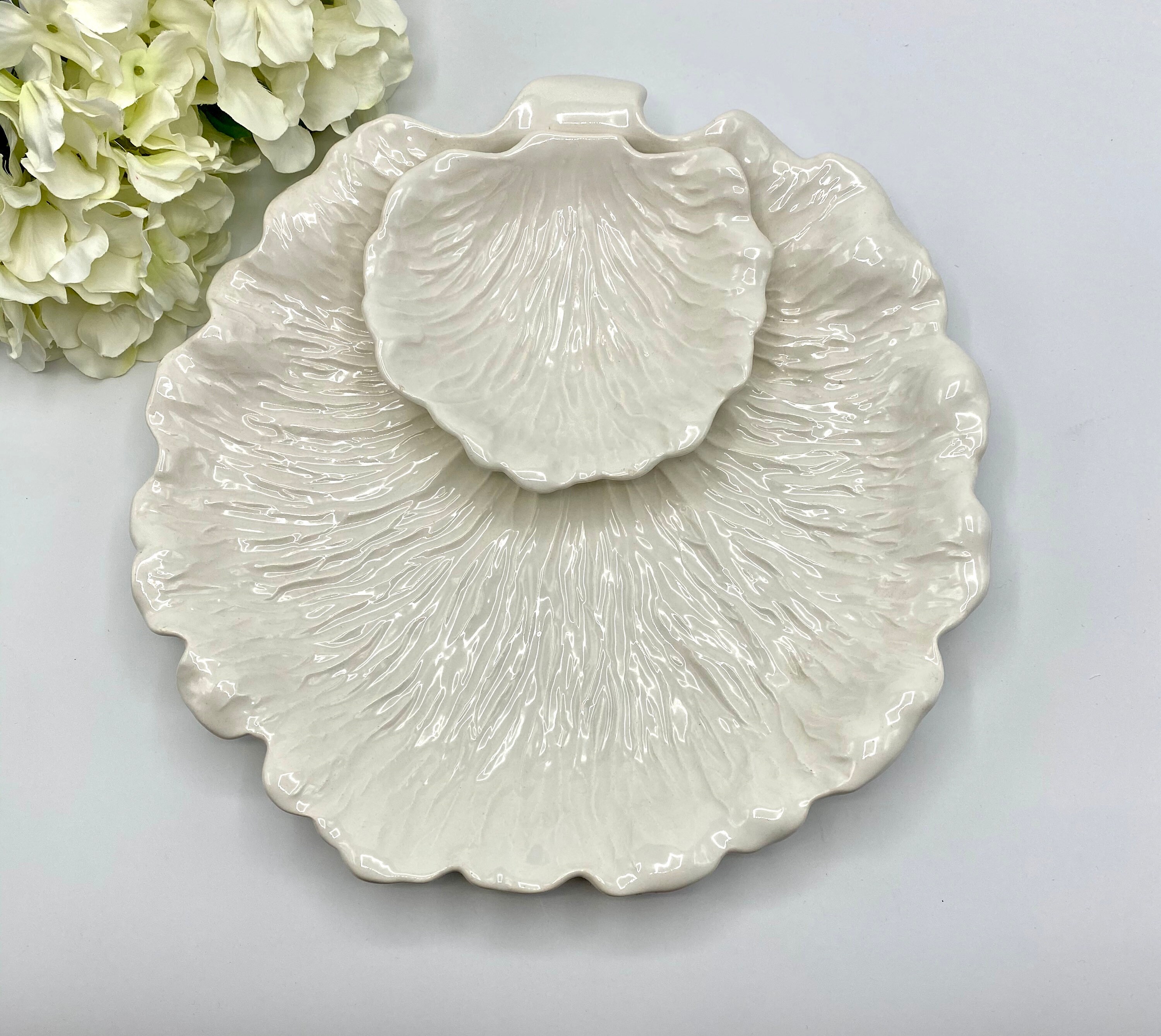 White Cabbage Chip and Dip Platter Cabbageware Vegetable Etsy