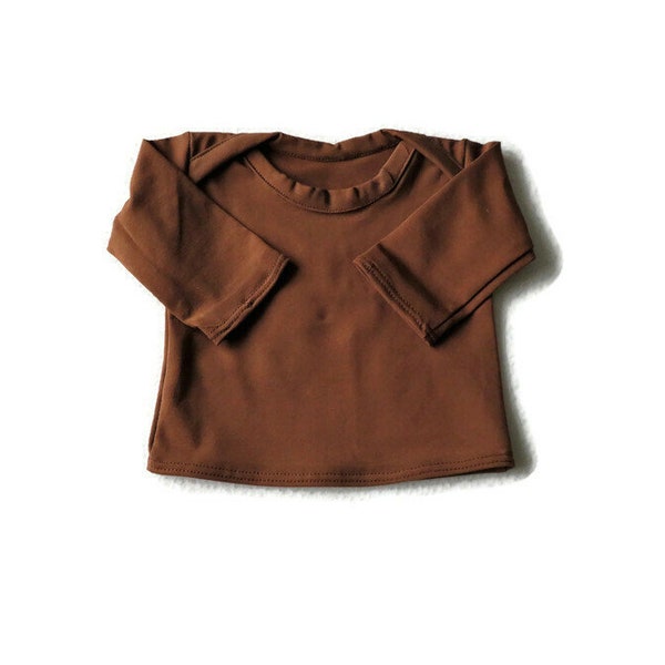 brown baby longsleeve,, t-shirt baby, brown baby shirt, baby sweater, organic baby clothes, size 62,  2 - 4 months, shirt with hat, giraffe