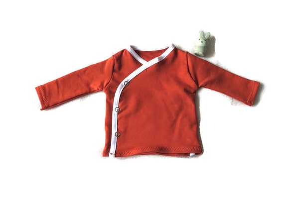 Shirt met overslag overslaghemdje maat 50 newborn truitje pasgeboren kleren organische babykleding Etsy Nederland