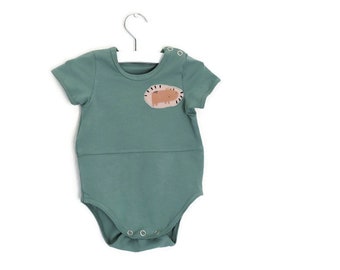 green romper, diaper suit, size 62/68, 3-6 months