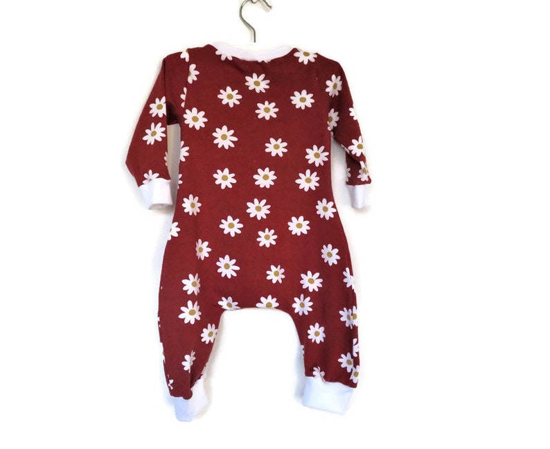 baby suit flowers, playsuit, jumpsuit, baby onesie, flower romper, baby overall, baby pajamas, size 68, organic clothes imagen 7