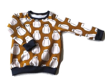 sweatshirt with owls, raglan sweater size 80/86, 12-18 months, cool baby clothes