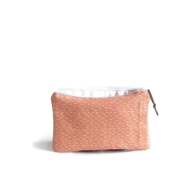 makeup bag orange little moon, children pouch, school pouch, travel bag, make-up bag,pencil case, padded pouch, zipper pouch