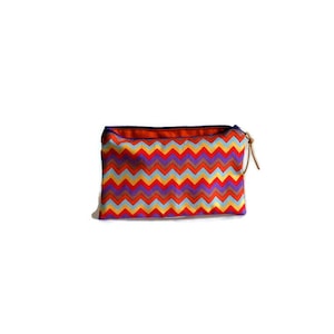 Retro pencil case, orange pencil case, purple pencil case,  make-up bag, orange pouch, little bag, small bag, zipper pouch