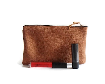 stoere Etui, make-up tasje, pennen tas,  bruin leer, makeup tasje, pennenetui, imitatieleer, school etui, voor hem, cadeau idee,maaroza