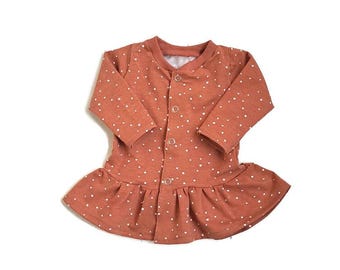 baby set Peplum shirt and pants, baby girl, dots, baby outfit