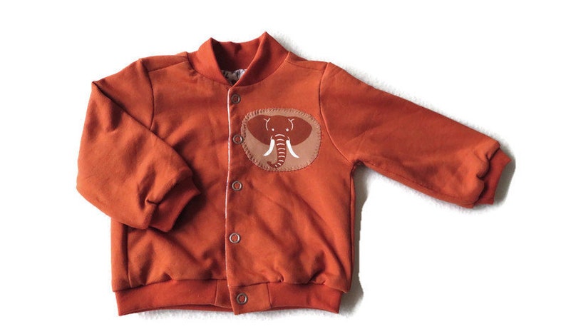 lined jacket, reversible jacket, dried flower cardigan, elephant, size 3 7 months, organic, summer jacket, spring jacket immagine 3