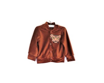 Cardigan en velours côtelé guépard, taille 86, bio, veste d'été, veste de printemps