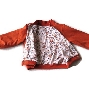 lined jacket, reversible jacket, dried flower cardigan, elephant, size 3 7 months, organic, summer jacket, spring jacket immagine 2