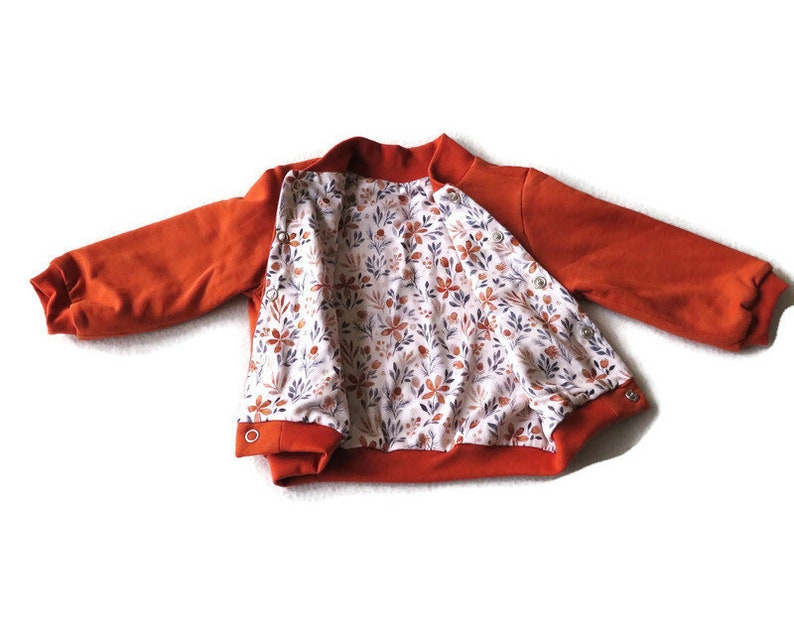 lined jacket, reversible jacket, dried flower cardigan, elephant, size 3 7 months, organic, summer jacket, spring jacket image 2