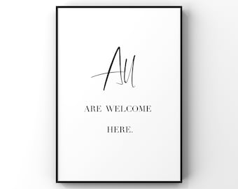 All Are Welcome Art Etsy