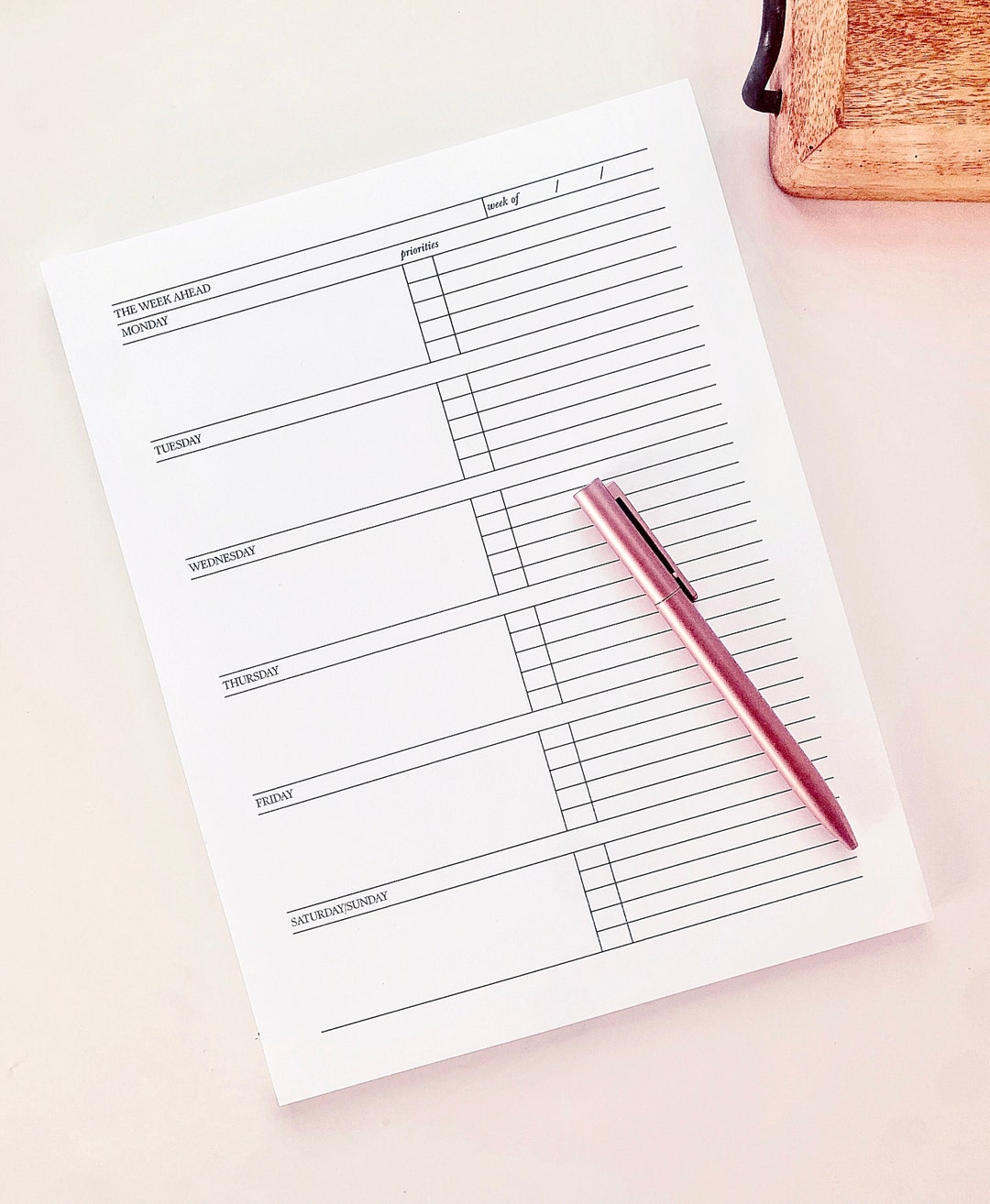 The Week Ahead Notepad,notepad,weekly Planner,weeklycalendar,undated ...