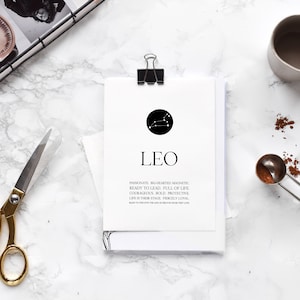 Leo greeting card,Zodiac Leo card,Zodiac birthday card,Leo constellation card,Astrology card,Leo gift,Zodiac greeting card