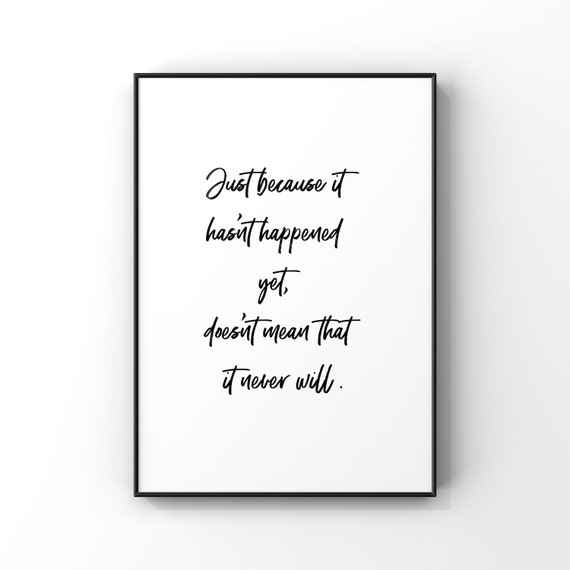 Just Because Gift Brushstroke Typography Quote Inspirational Etsy
