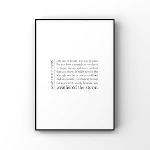 Weather the storm,Weather the storm definition,Definition print,Thinking of you,Gift for friend,Here for you,Encouragement,Difficult time
