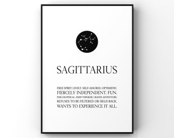 Sagittarius print,Sagittarius wall art,Zodiac Sagittarius print,Sagittarius constellation,Sagittarius gift,Zodiac print,Astrology print
