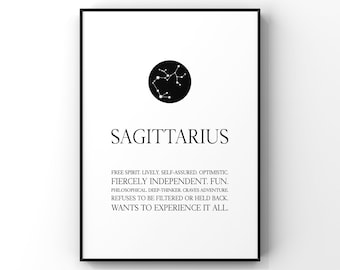 Sagittarius print,Sagittarius wall art,Zodiac Sagittarius print,Sagittarius constellation,Sagittarius gift,Zodiac print,Astrology print