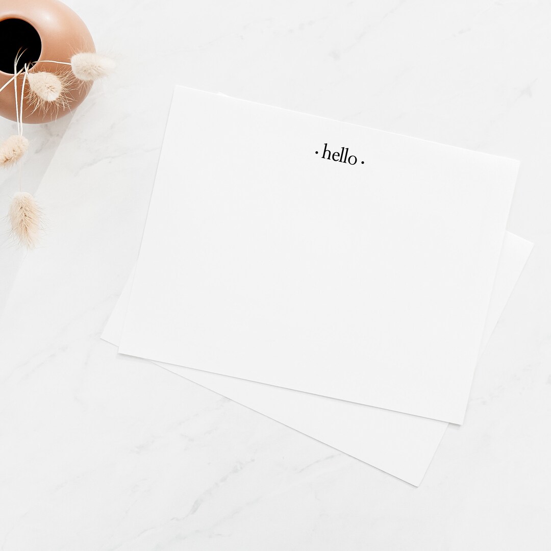 Hello Note Card Hello Notecards,stationery Notecards,just Because Notecards,notecards ...