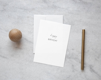 Happy birthday card,Birthday card,Happy Birthday,Minimalist birthday card,Card for friend,Gender neutral card,Luxury birthday card