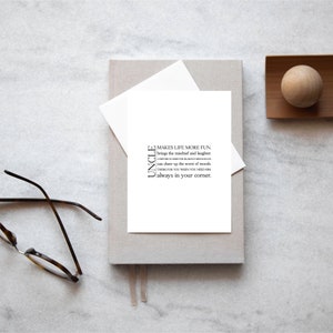 Uncle definition card,Uncle definition,Uncle card,Card for Uncle,Uncle birthday card,Uncle birthday,Card from nephew,Card from niece