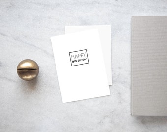 Happy birthday card,Birthday card,Happy Birthday,Minimalist birthday card,Card for friend,Gender neutral card,Luxury birthday card