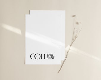 Ooh baby baby card,New baby card,Baby shower card,Baby congratulations card,Baby card,Gender neutral,Baby greeting card,Welcome baby