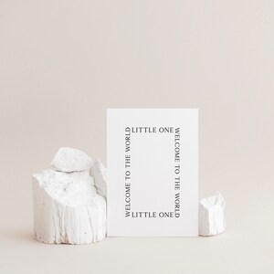 Welcome to the world, Little one, New baby card, Baby shower card, Baby congratulations card, Baby card, Gender neutral, Baby greeting card