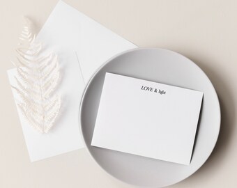 Love and light notecards,Stationery notecards,Just because notecards,Notecards with envelopes,Modern stationery set,Thinking of you