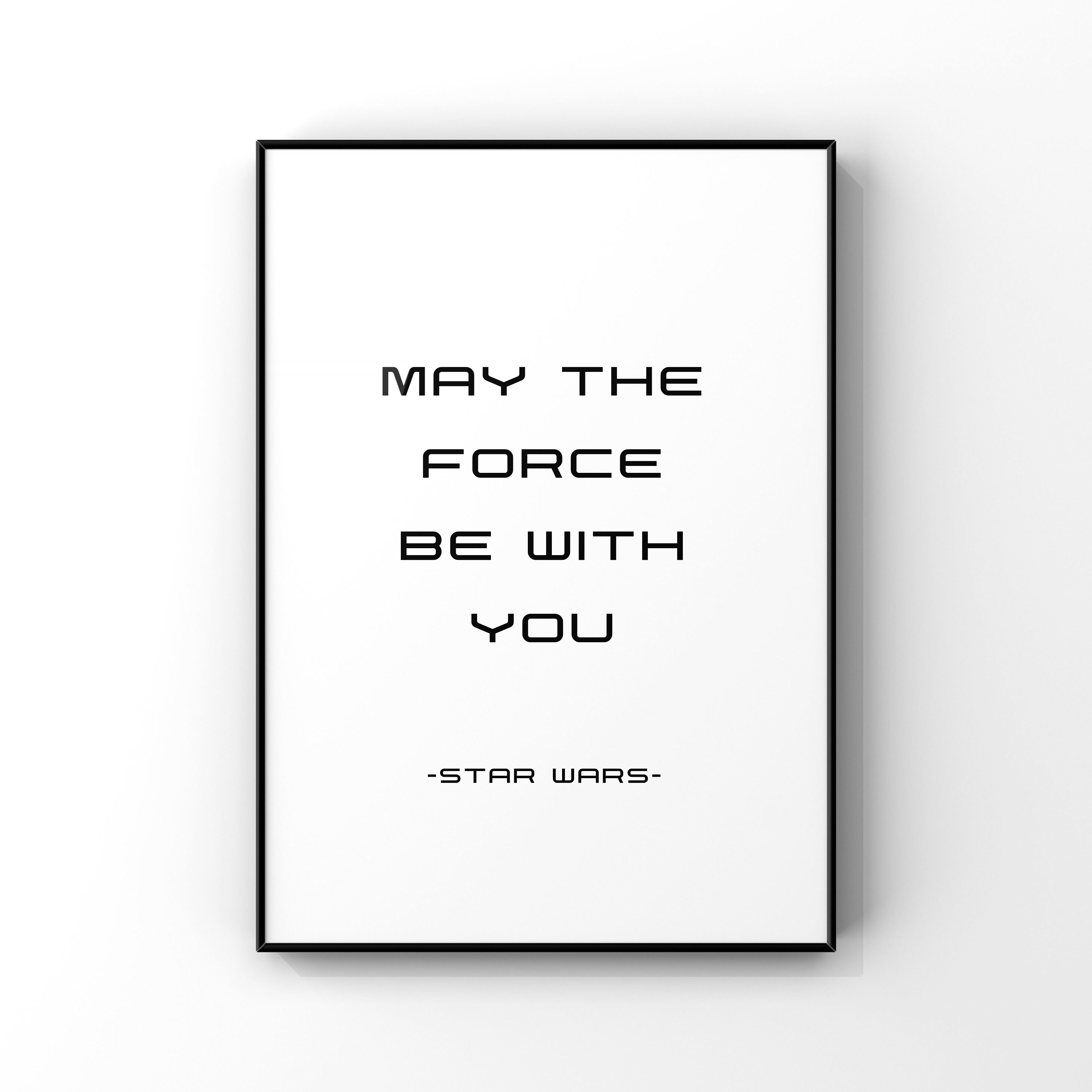 May The Force Be With You Star Wars Word Artstar Wars Wall Etsy
