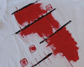 No. 3 - Large, one only hand painted cotton tee shirt, unisex