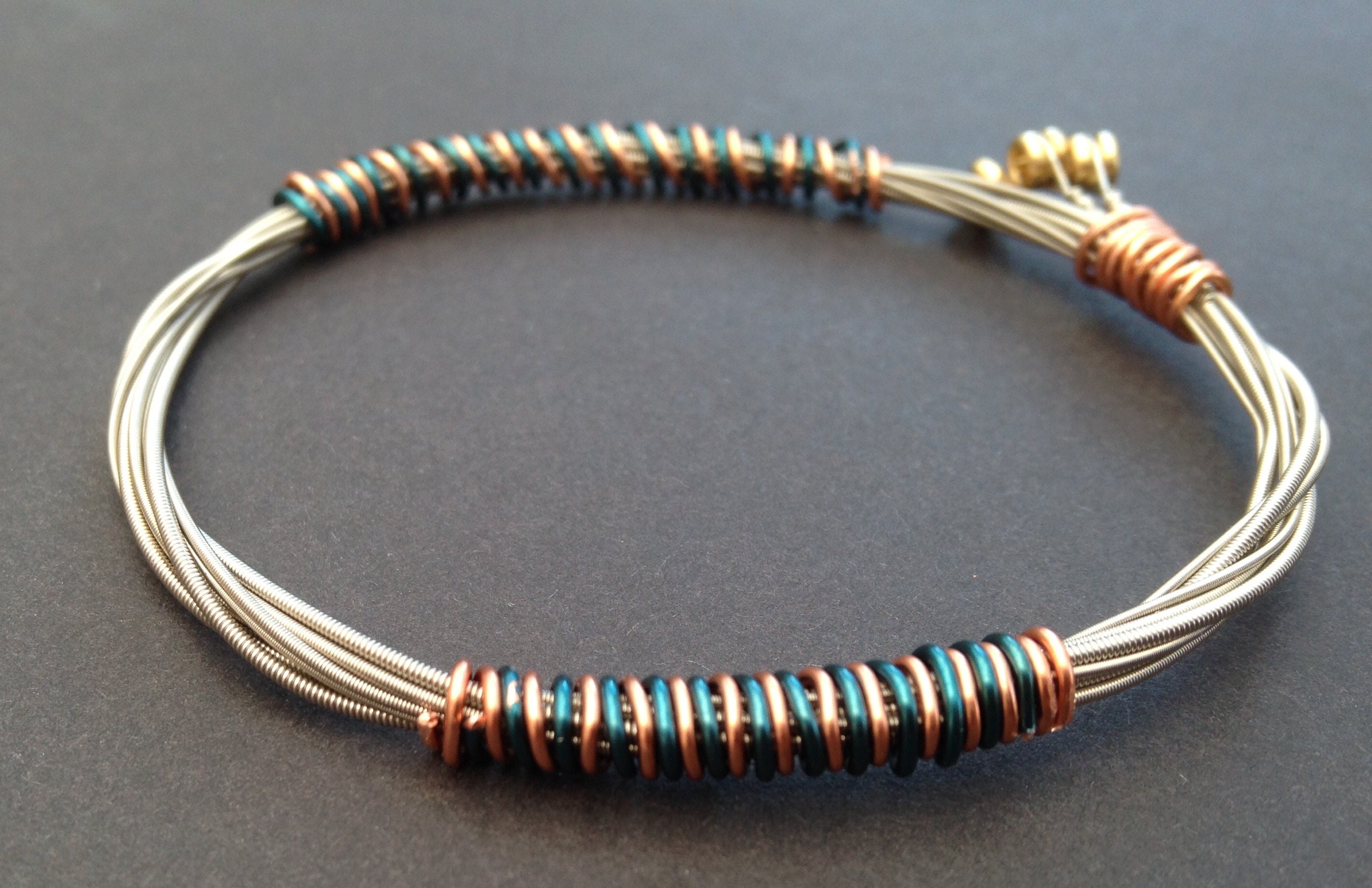 Recycled Electric Guitar String Bracelet Styled With Sea Etsy UK