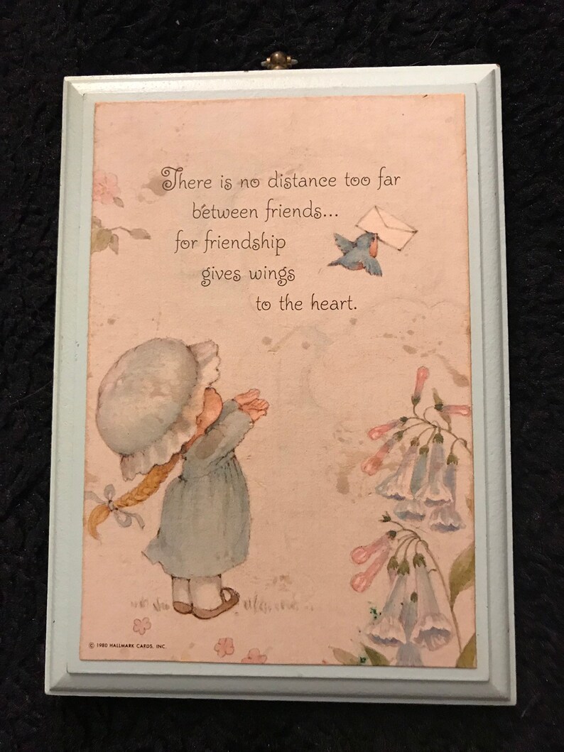 Vintage Friendship Hallmark Wall Plaque Decor Long Distance Friends 1980