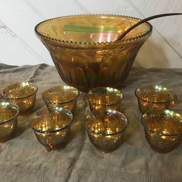 Punch Bowl and Cups Etsy