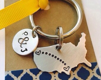 keychain distance friends personalized relationship states united keep heart