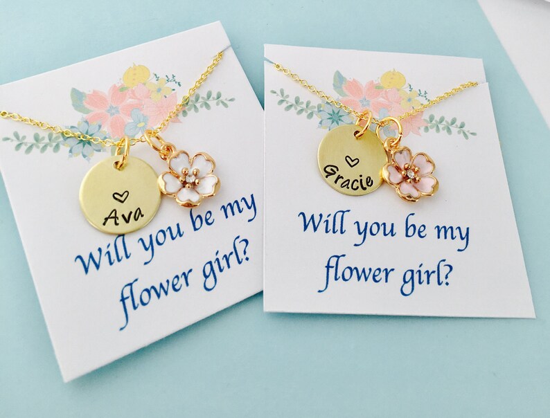 Flower Girl Necklace Flower Girl Gift Will you be my flower Etsy