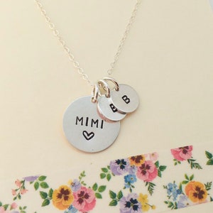Personalized Sterling Silver Grandma Necklace: Initial Discs