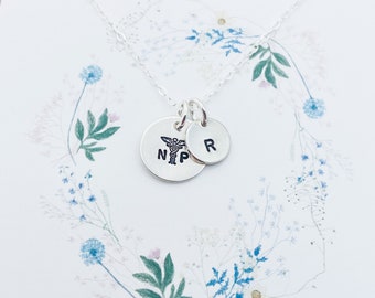 Personalized Nurse Practitioner Necklace, RN Necklace, Sterling Silver Nurse Necklace