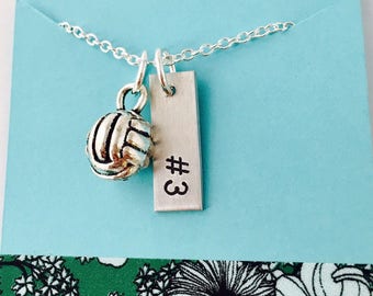 Volleyball Necklace, Personalized Volleyball Necklace, Volleyball Jewelry, Volleyball Team, Volleyball Number Necklace