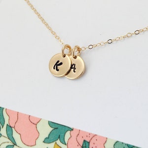 Tiny Gold Initial Necklace, 14k Gold Filled Initial Necklace, Gold Initial Jewelry, Mommy Necklace