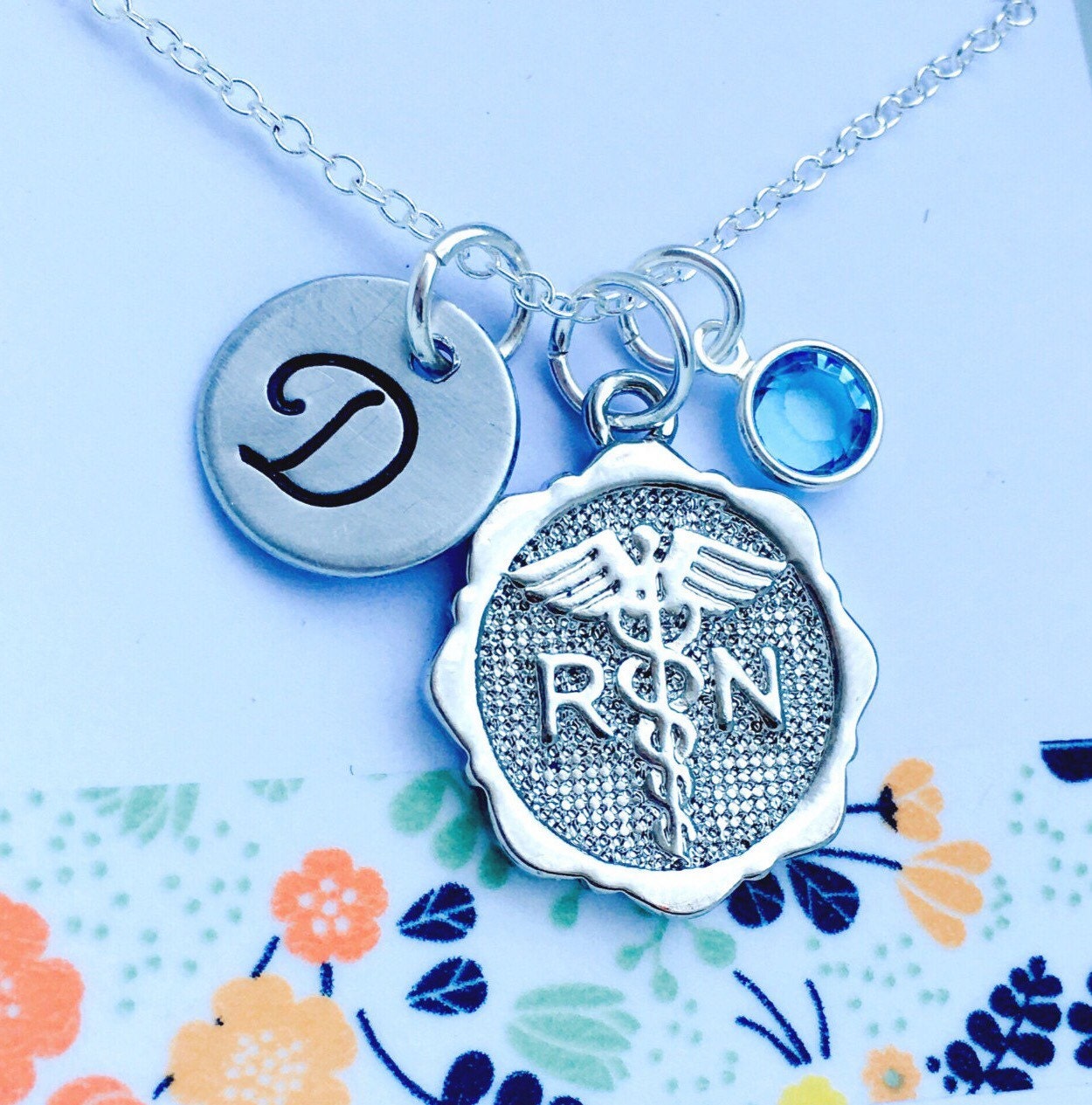 Nurse Necklace Hand Stamped Necklace RN Necklace Etsy