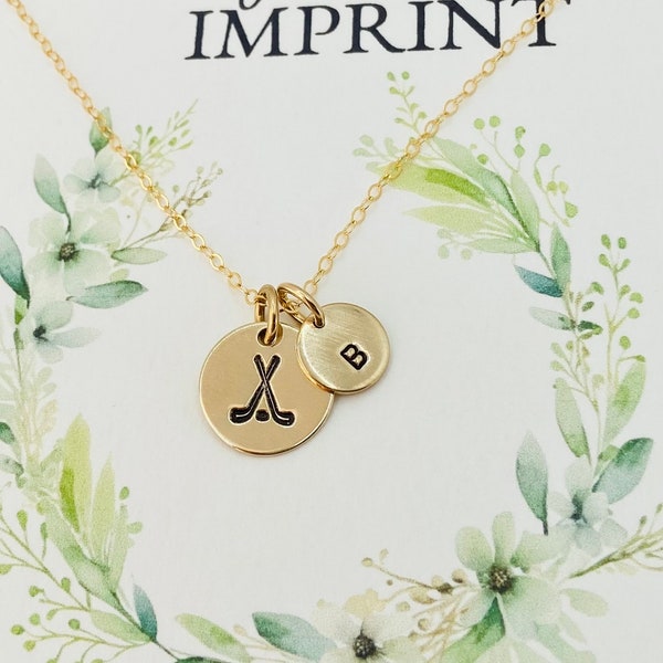 14k Gold Filled Hockey Necklace: Personalized Number Charm