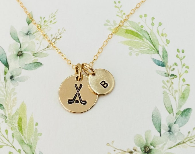 14k Gold Filled Hockey Necklace: Personalized Number Charm
