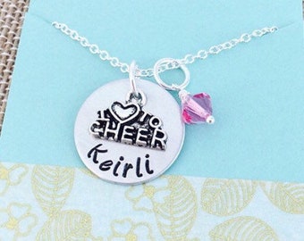 Cheerleading Necklace, Cheerleader Necklace, Love to Cheer Necklace, Gift for Cheerleader