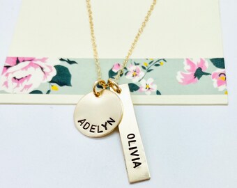 Mom Necklace with Kids Names, Gold Mommy Necklace, Personalized Necklace for Mom