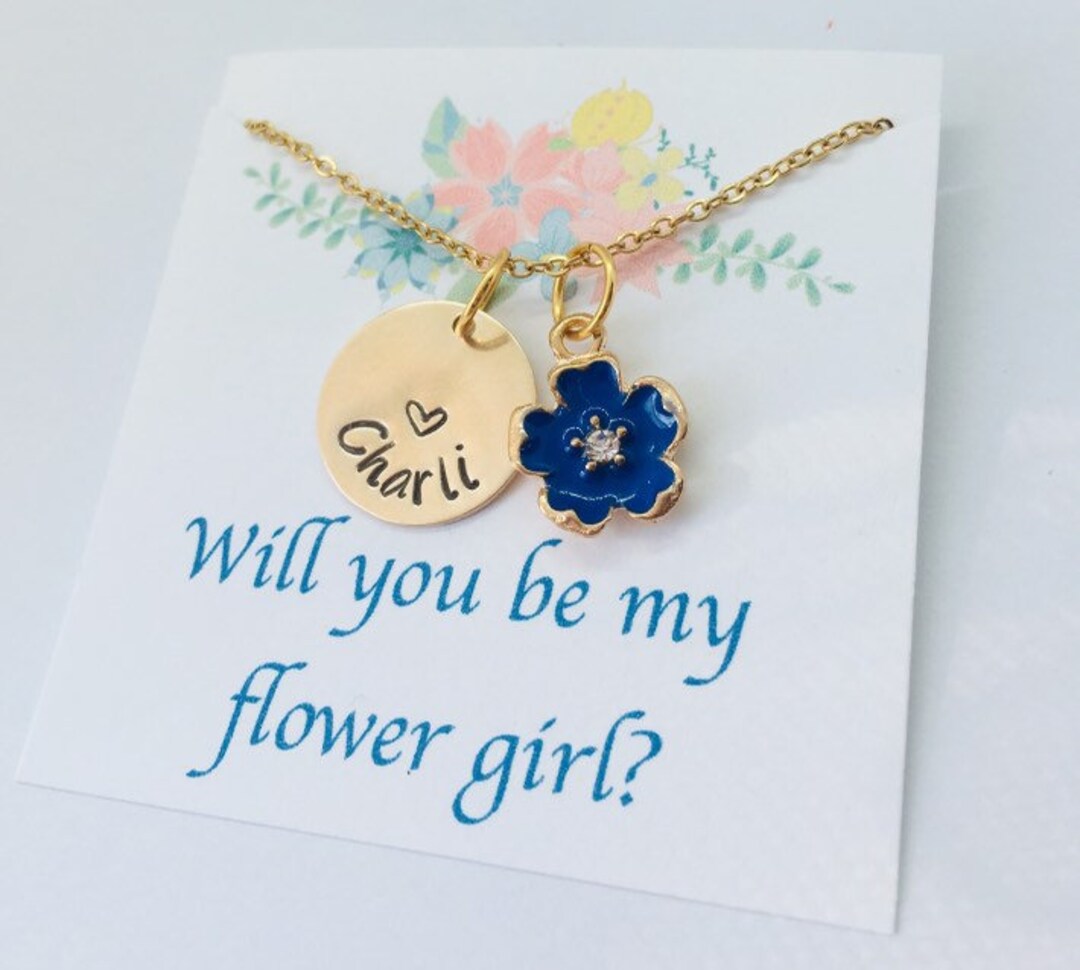 Flower Girl Necklace, Flower Girl Gift, Will You Be My Flower Girl