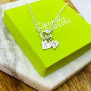 Front Clasp Sterling Silver Charm Necklace, Charm Holder Front Circle Clasp, Initial Necklace, Mini Bolt Clasp, Mariners Clasp