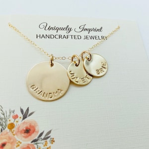 Gold Mama Necklace, Necklace with Kids Names, Family Name Necklace 14k Gold Filled Mom Necklace