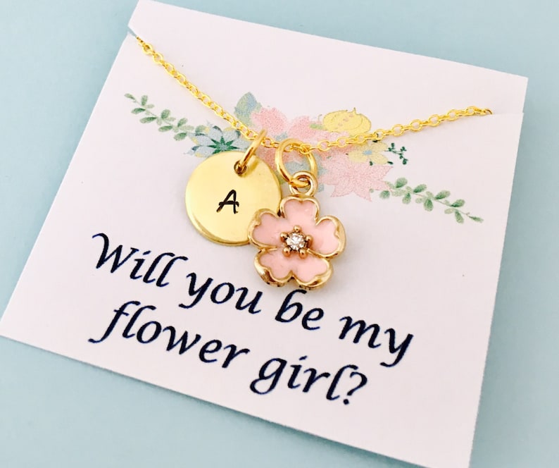 Flower Girl Necklace Flower Girl Gift Will You Be My Flower Etsy